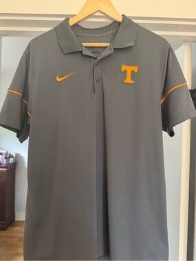 Nike Gray Polo with Orange Tennessee 'T' and Swoosh